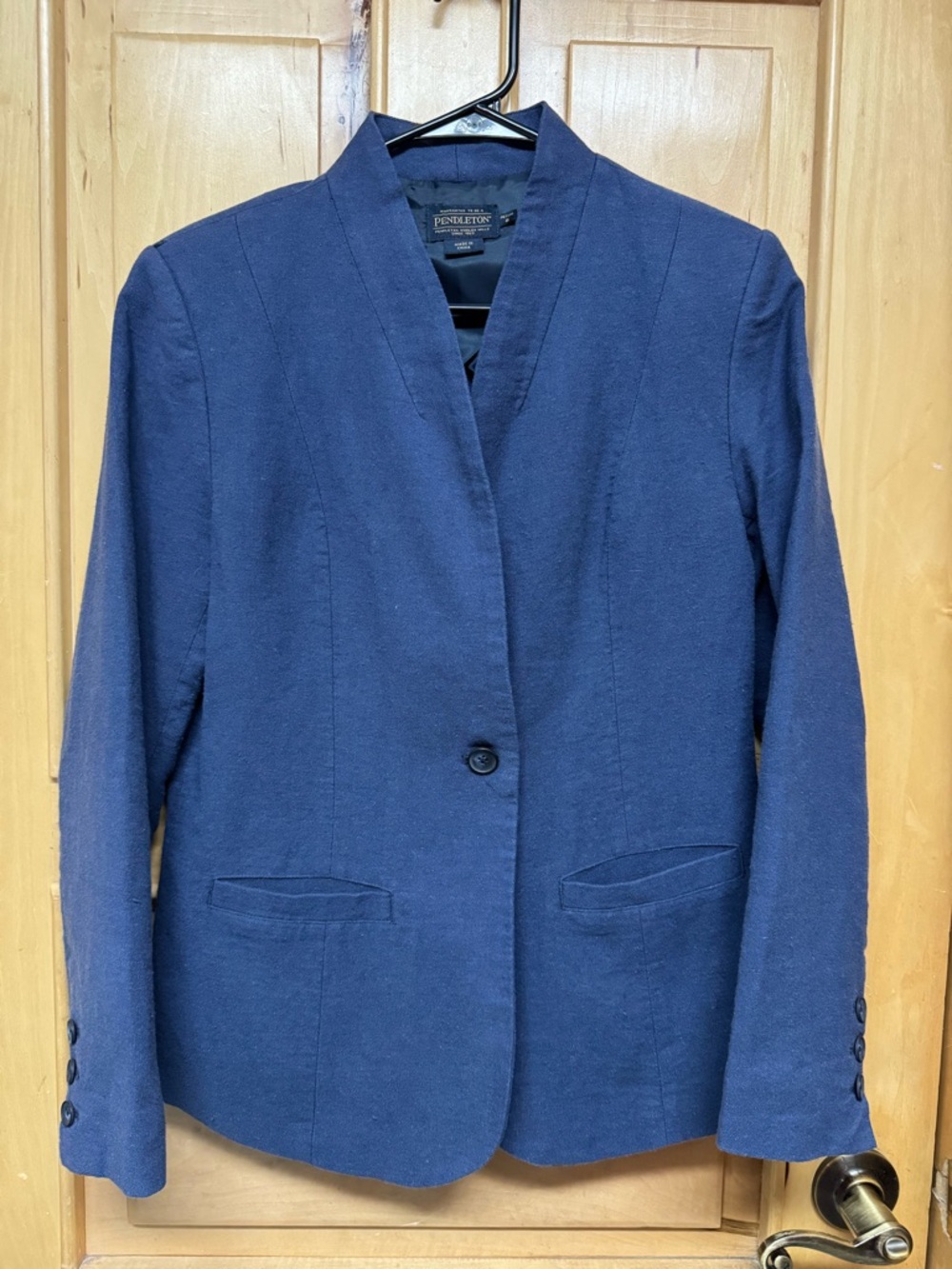 Pendleton Navy Single-Button Women's Blazer Jacket